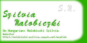 szilvia malobiczki business card